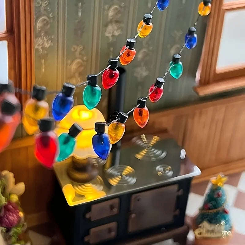 Christmas Light String Necklace Miniature Colorful Bulbs 19.68 in