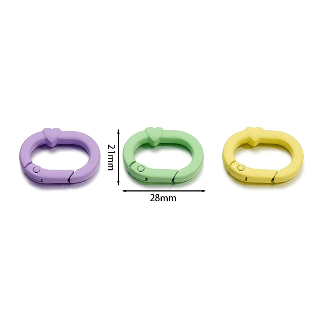 Spring Clasps Colorful Metal Oval Keyring Hooks DIY Jewelry Making