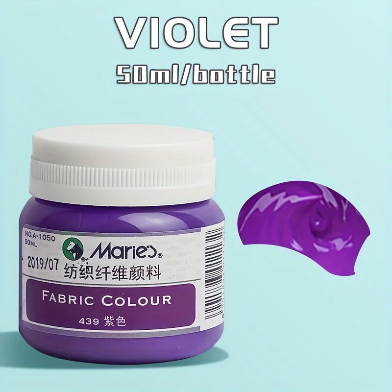Fabric Paint, Marie's Permanent 50ml — 19 Colors for Clothing & DIY Art