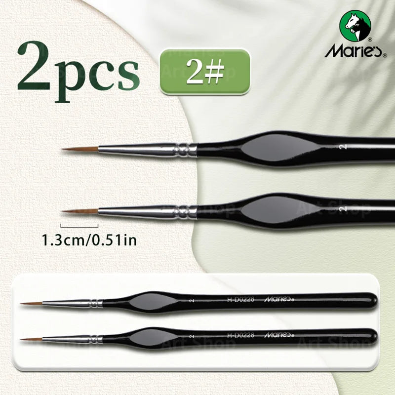 Micro Detail Paint Brush, Marie's — 11 Sizes, 00000 to 7, Nylon Hair