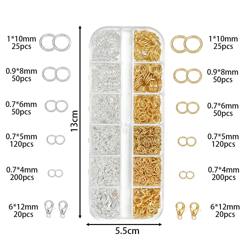 Jewelry Findings Kit Jump Rings Lobster Clasps Box DIY Jewelry Making