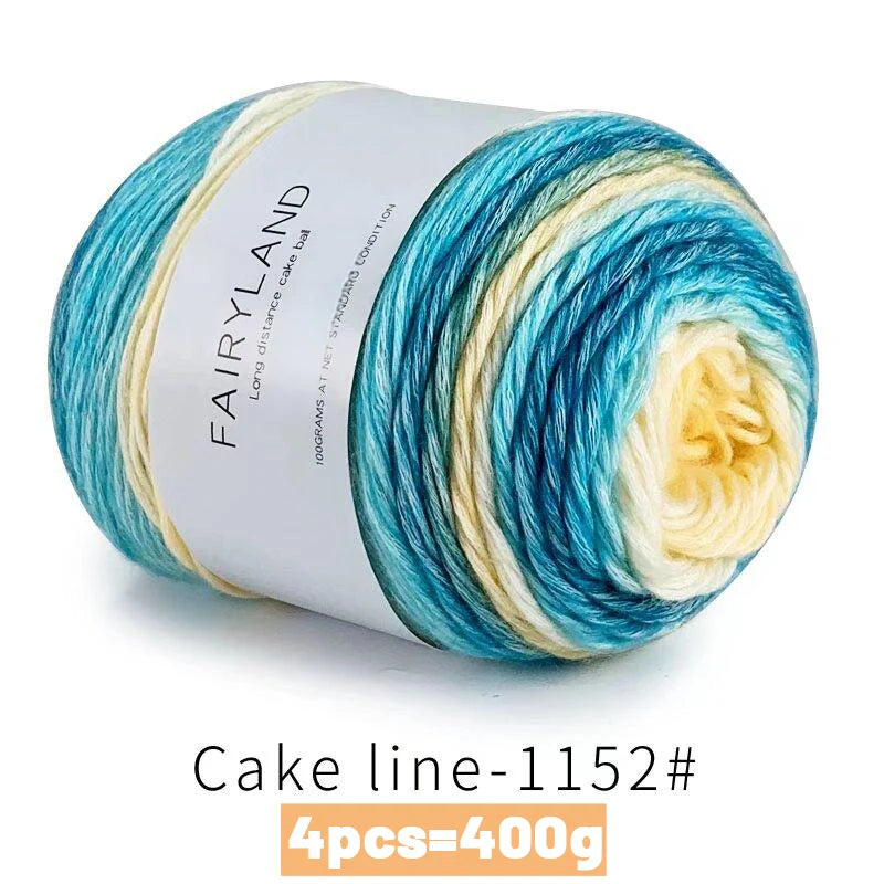 Yarn, Rainbow Gradient Cake for Handmade Sweaters, Scarves & Winter Hats