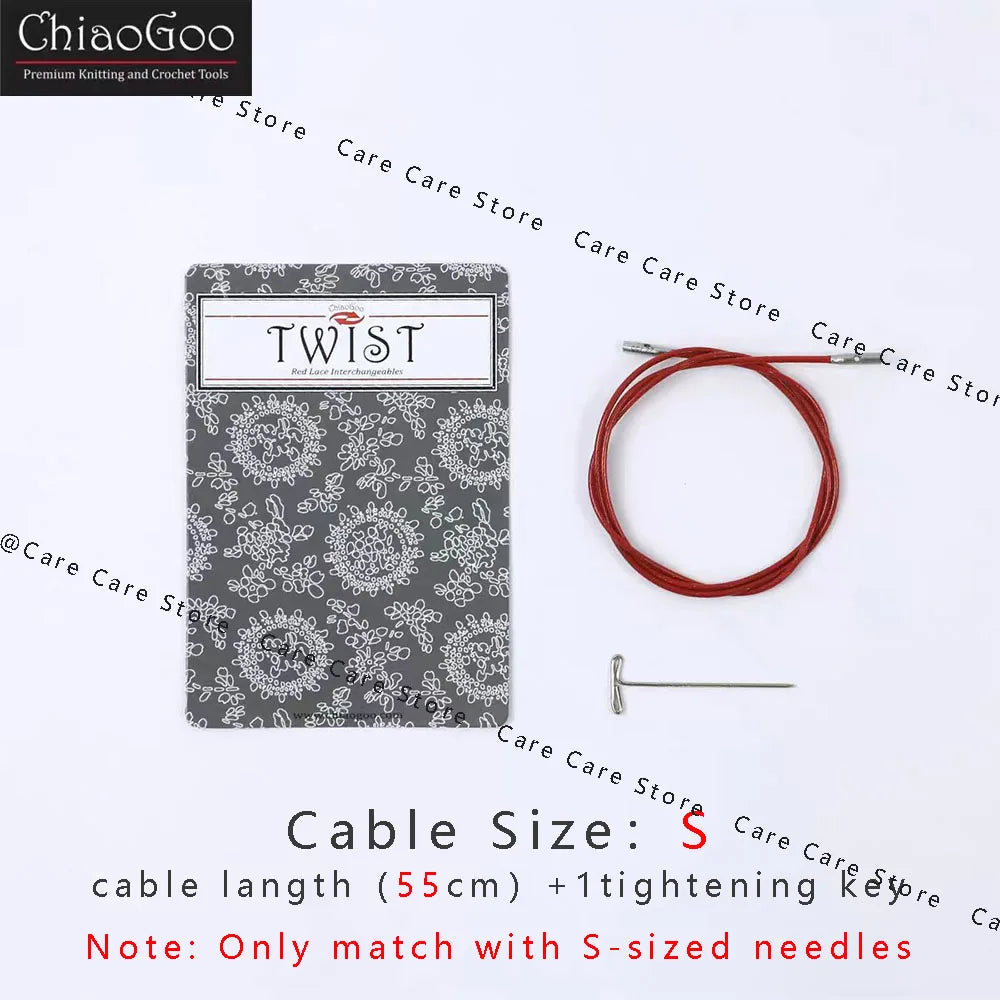 Knitting Needle Cable, ChiaoGoo TWIST Red for Interchangeable Needle Tips