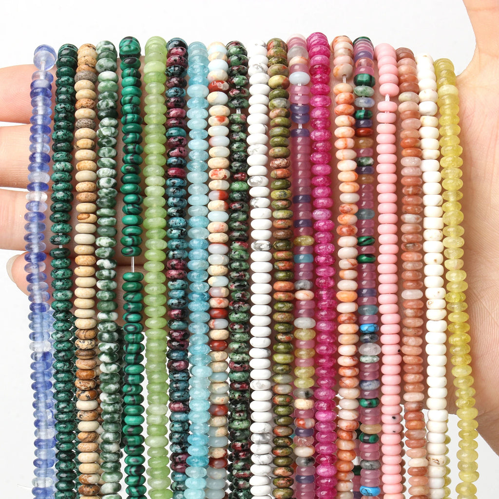 Stone Beads Abacus Jade Quartz Howlite Styles for DIY Jewelry Making Craft Beads