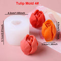 DIY Tulip Bouquet Silicone Candle Molds 3D Tulip Floral Designs Handmade Soap Plaster Resin Crafts Casting Mold DIY Home Decor