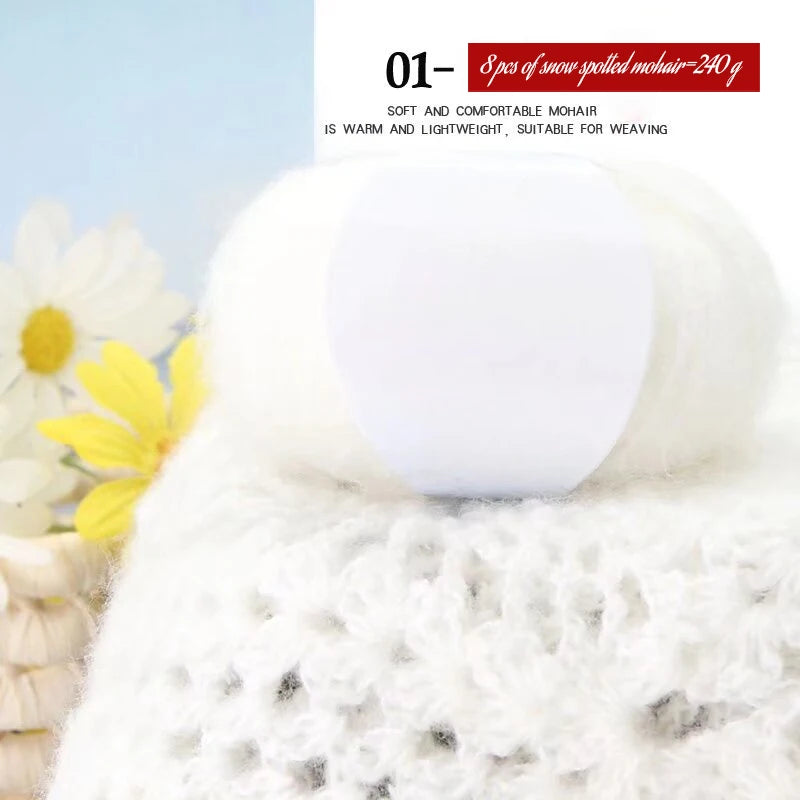 Yarn, Snow-Dot Effect for Knitting Sweaters, Shawls, Headbands & Hats