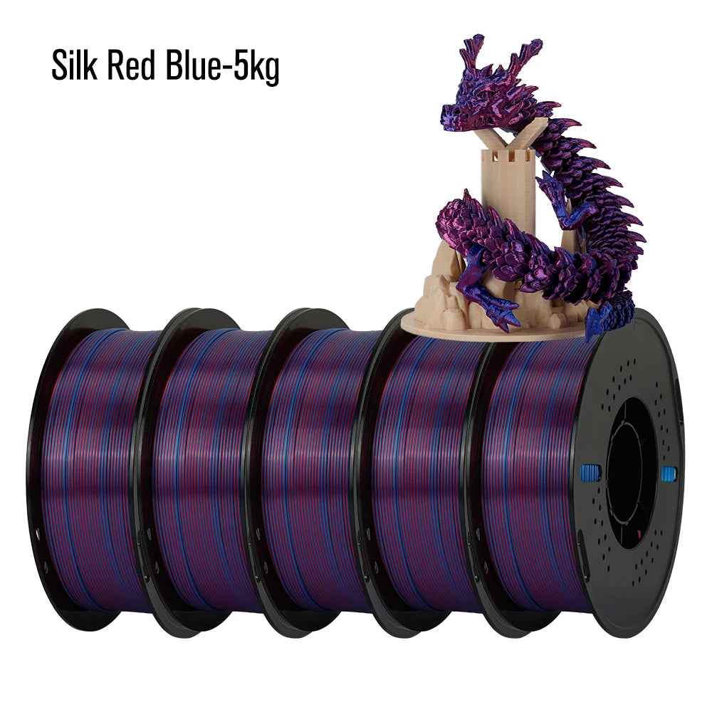 3D Printer Filament Silk Dual-Color PLA 1.75mm 5KG or 10KG KINGROON