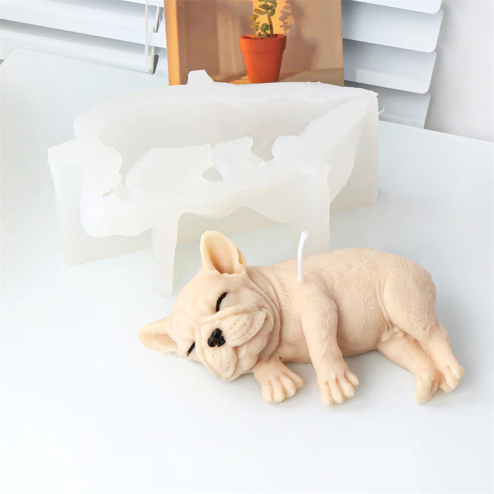 3D Dog Silicone Candle Molds Shar Pei Puppy Scented Plaster Soap Chocolate Cake Baking Fondant Moulds DIY Ainmal Making Mold