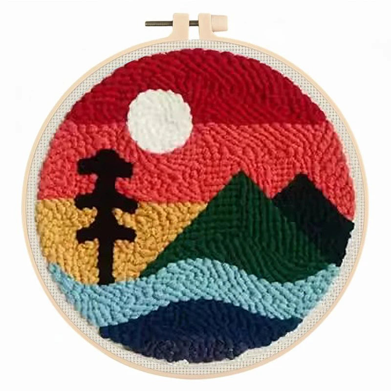 Punch Needle Kit, Scenery Pattern for Beginner Yarn Art & Home Decor