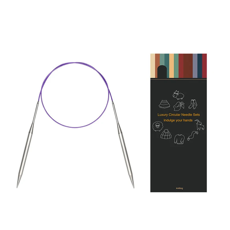 Knitting Needles, LOOEN Stainless Steel Circular for Scarves & Sweaters