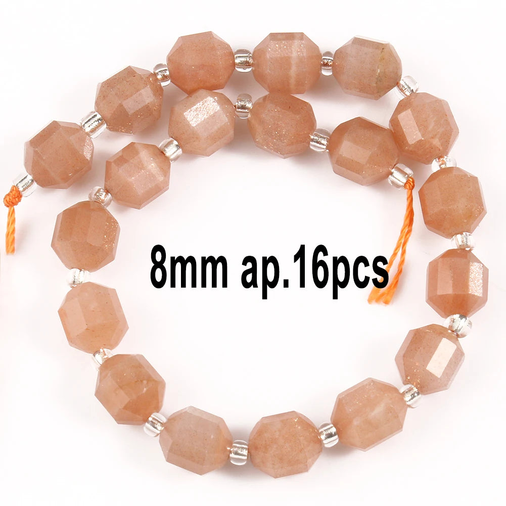 Stone Beads Nude Sunstone-Style Faceted Irregular for DIY Jewelry Making