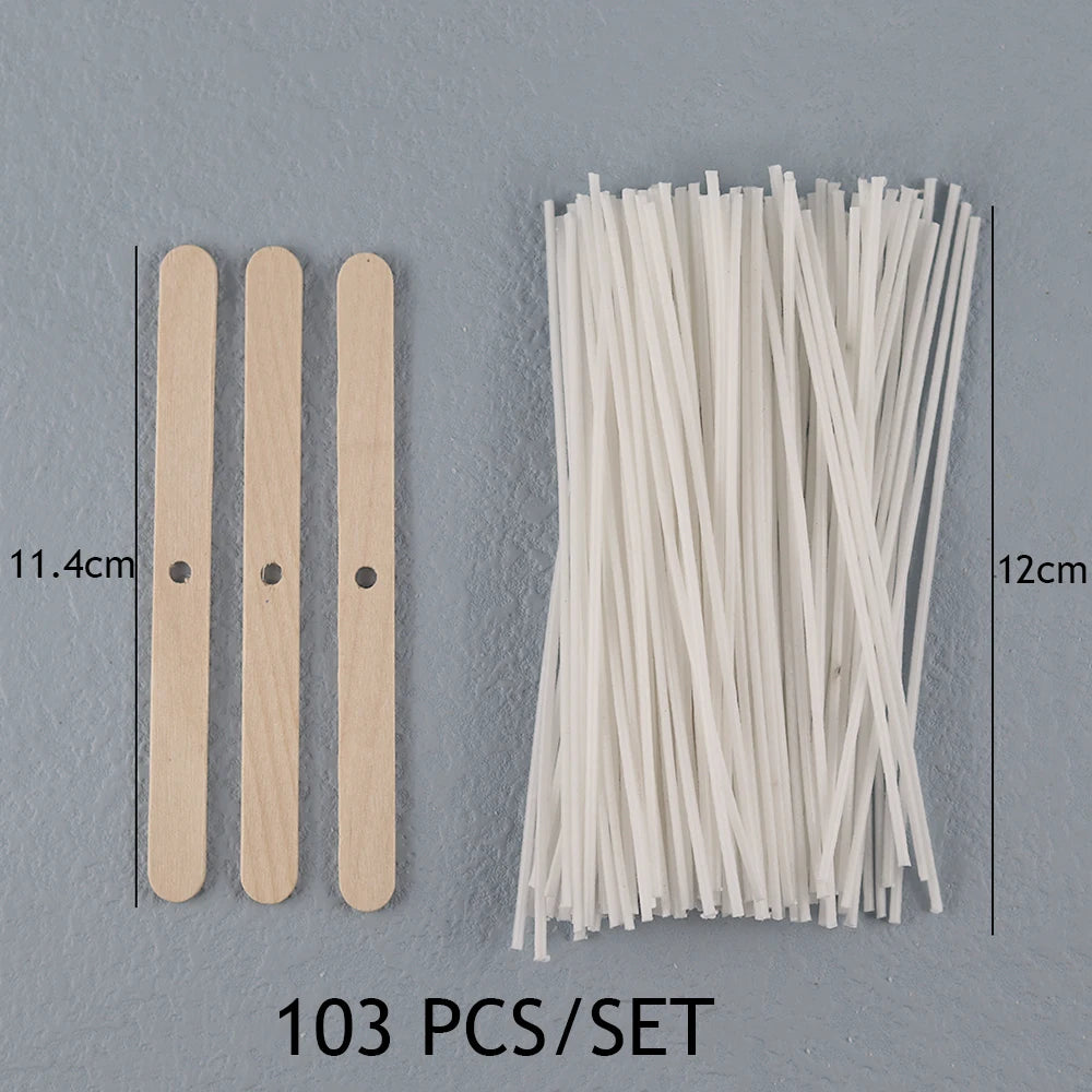 Candle Wicks Pre-Waxed Cotton Smokeless Metal Tab 1-8in DIY Candle Making