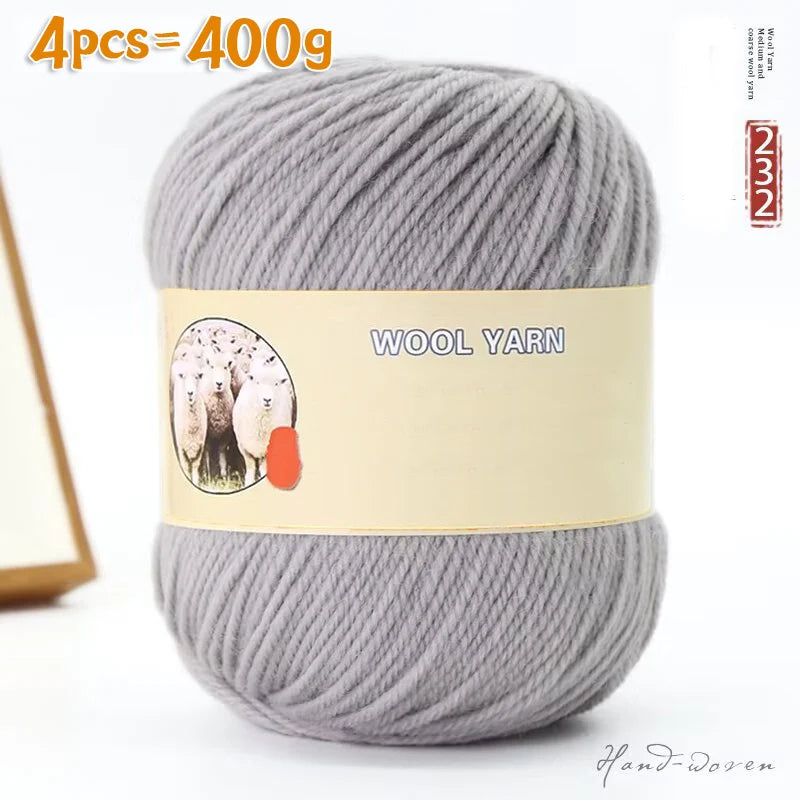 Yarn, Medium-Thick for Hand Knitting Sweaters, Hats, Scarves & Coats