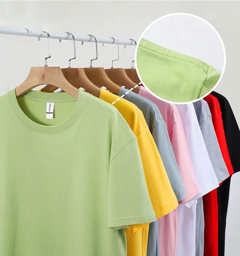 T-Shirt Unisex Cotton Solid Color Oversized Basic Tee 14 Vibrant Colors