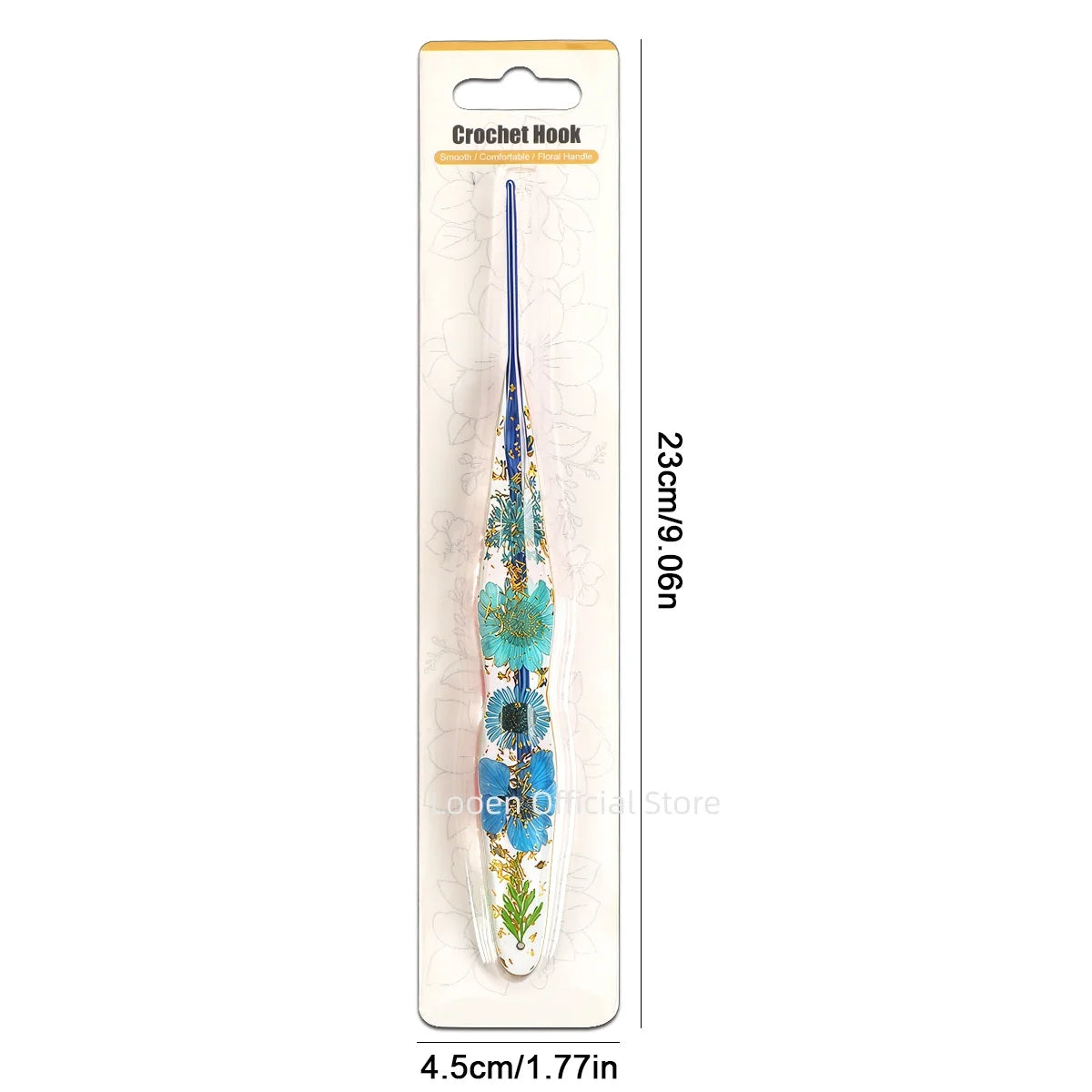 Crochet Hooks, Floral Resin Handles for Handmade Yarn & Weaving Crafts
