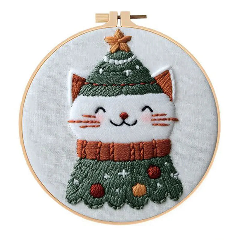 Cross-Stitch Kit, Christmas Pattern with Instructions for Handmade Decor