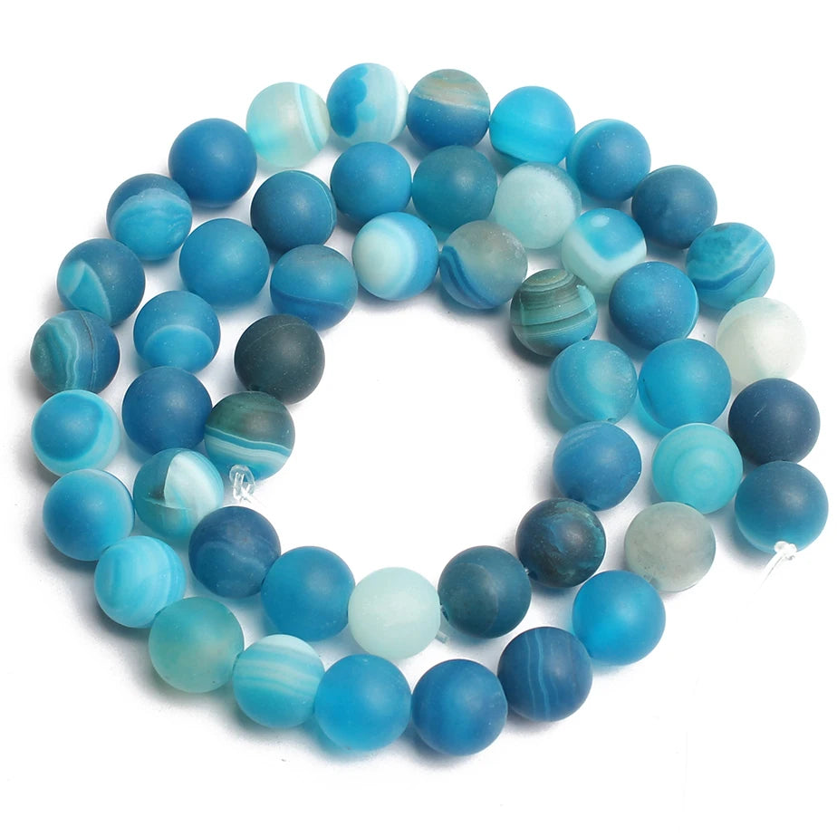 Stone Beads Matte Round Turquoise Jasper Quartz Styles for DIY Jewelry Making