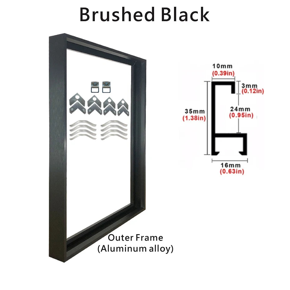 Aluminum Alloy Outer Canvas Frame 7 Colors 8 Sizes Gallery Wall Art Display