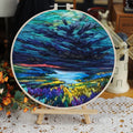 Embroidery Kit, Scenery Patterns with Hoop for Beginner Needlework Crafts