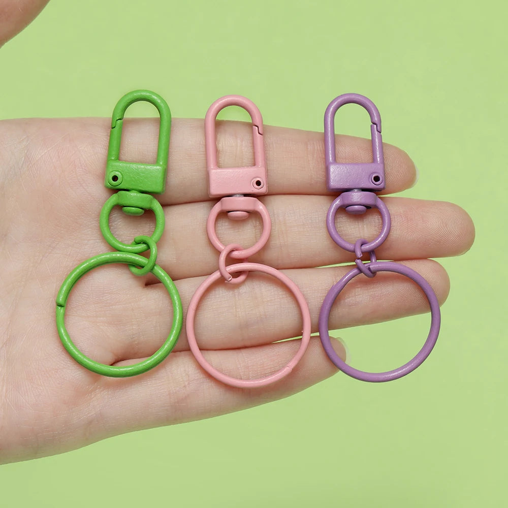 Lobster Clasps Colored Alloy Hooks with Keyrings DIY Jewelry Making
