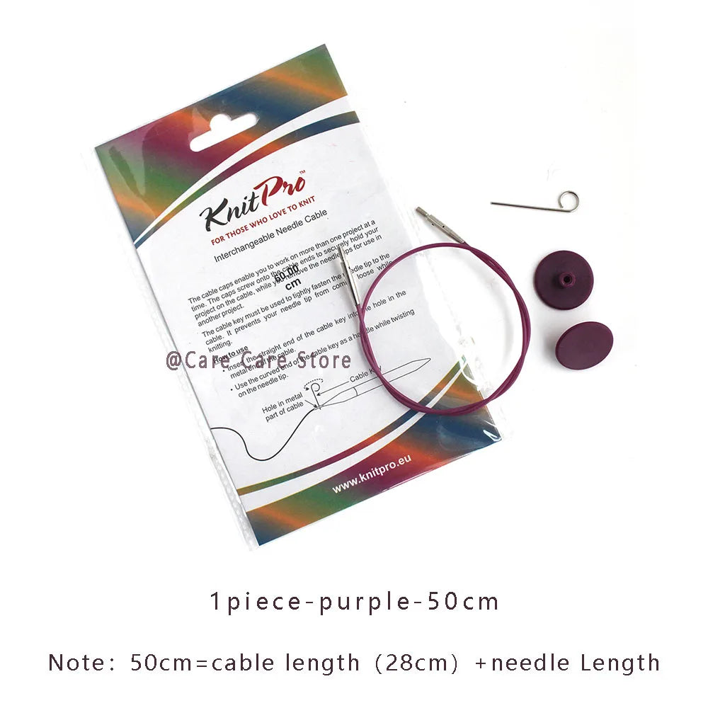 Knitting Needle Cable, KnitPro Purple for Interchangeable Circular Needles