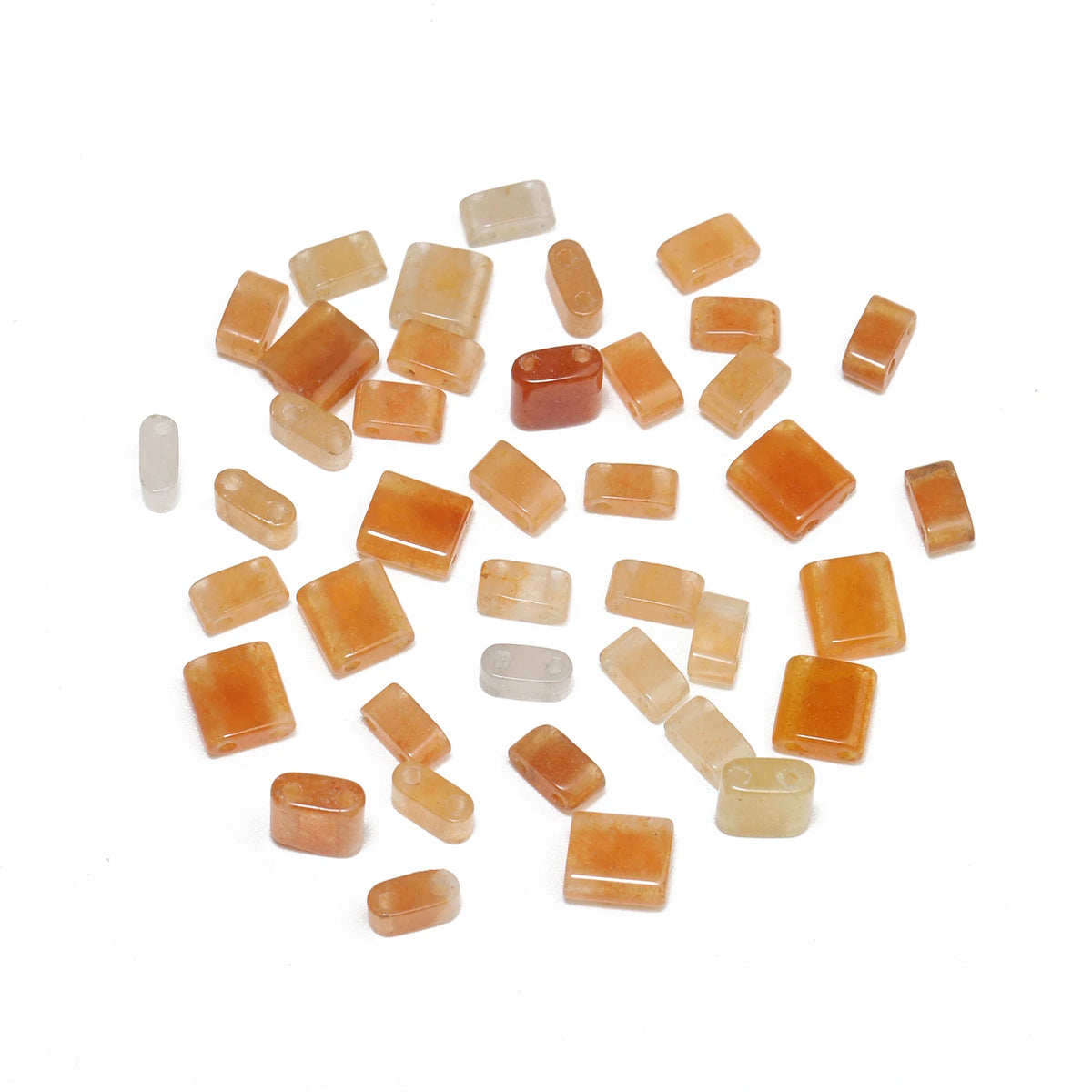 Stone Beads Rectangle Two-Hole Tiger Eye Jasper Styles for DIY Jewelry Making