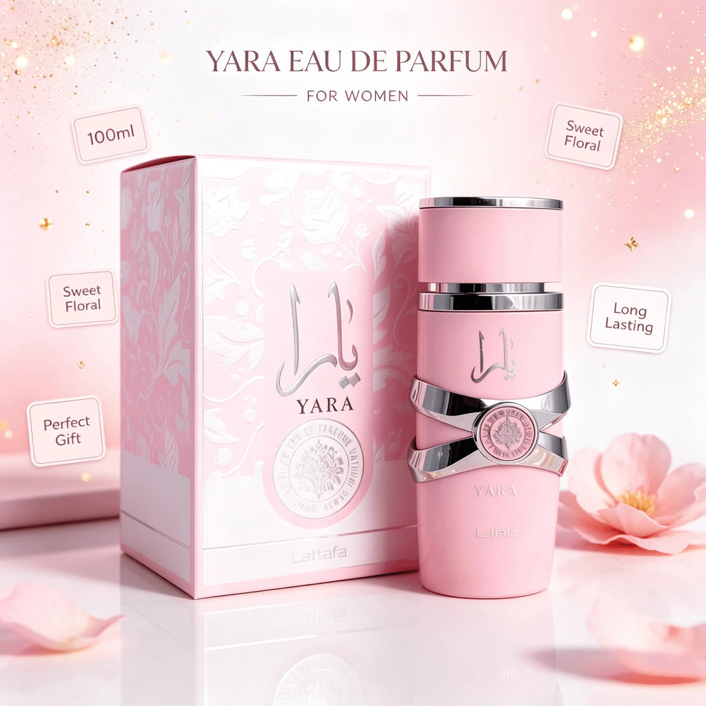 Lattafa Yara Women's Eau de Parfum 3.4 oz Vanilla Floral Gourmand Perfume Spray