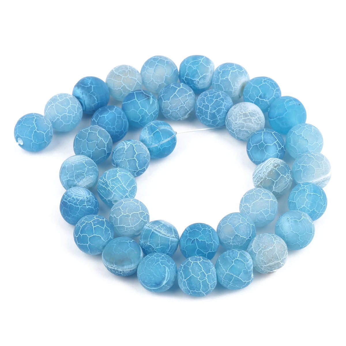 Stone Beads Matte Cracked Agate Dragon Vein Styles for DIY Jewelry Making