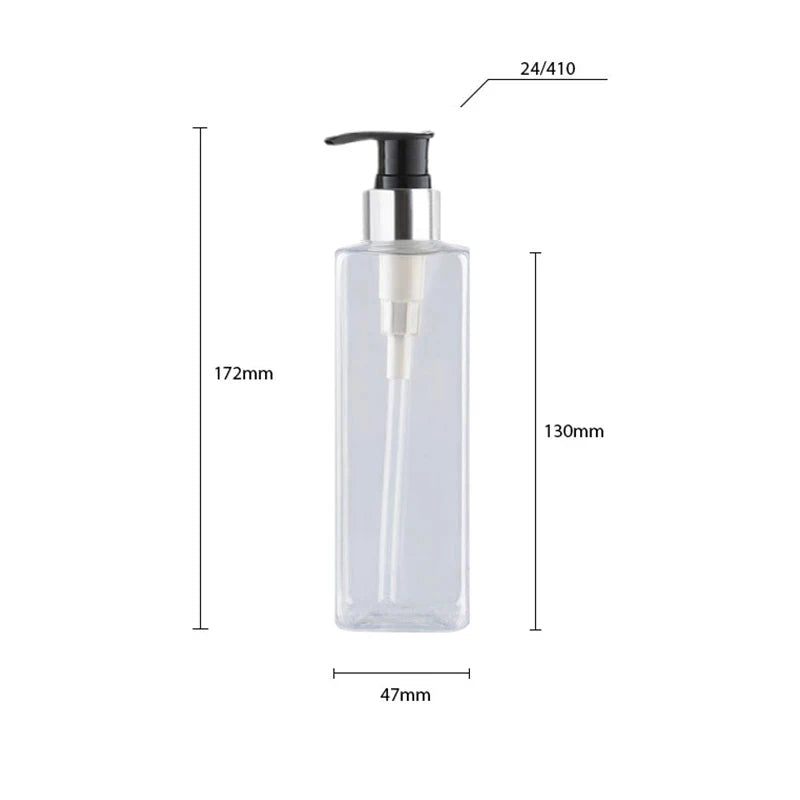 Pump Bottles Empty PET Gold Silver Collars Soap Lotion Packaging 20 Pack
