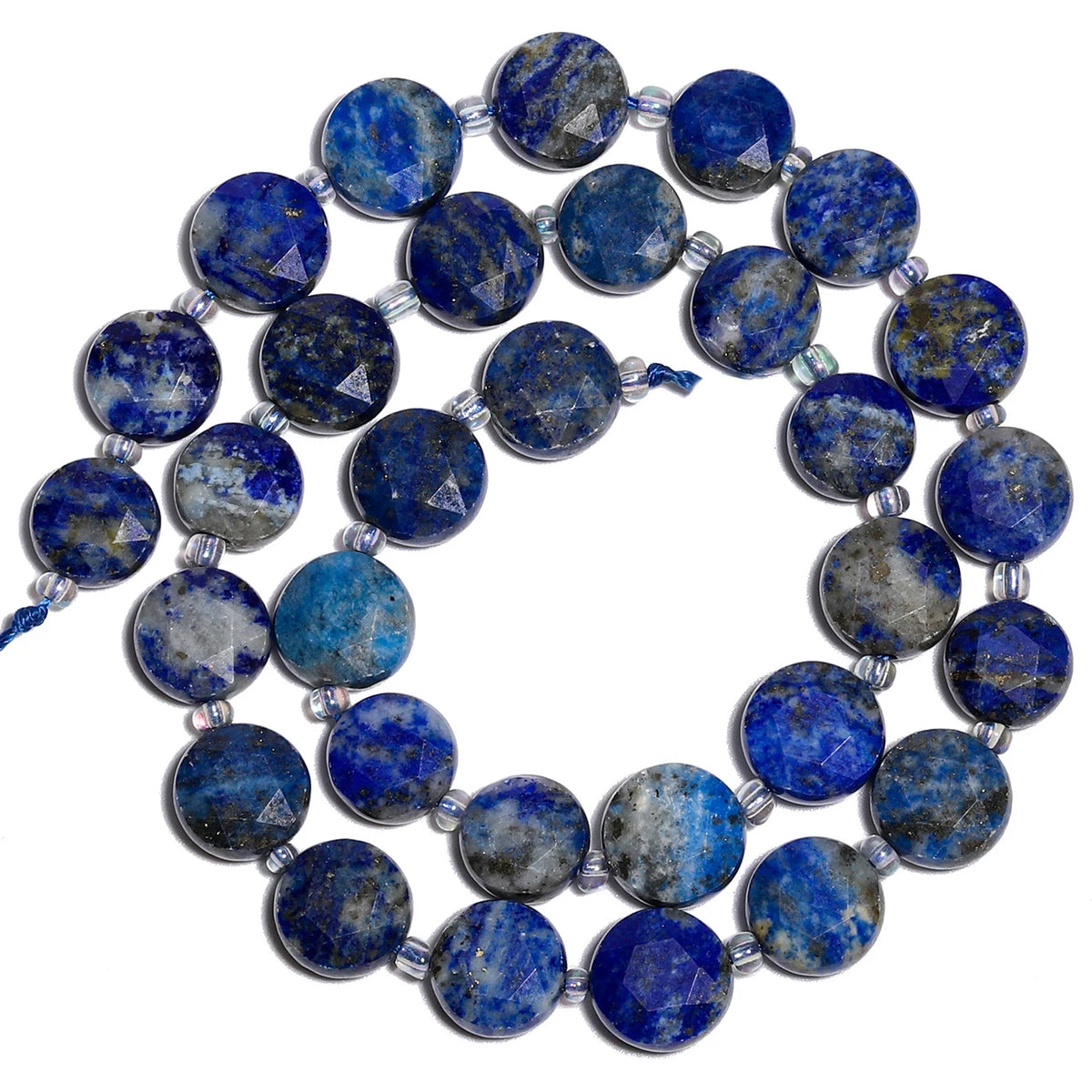 Stone Beads Nature Flat Round Amazonite Quartz-Style Agate Fluorite Craft Beads