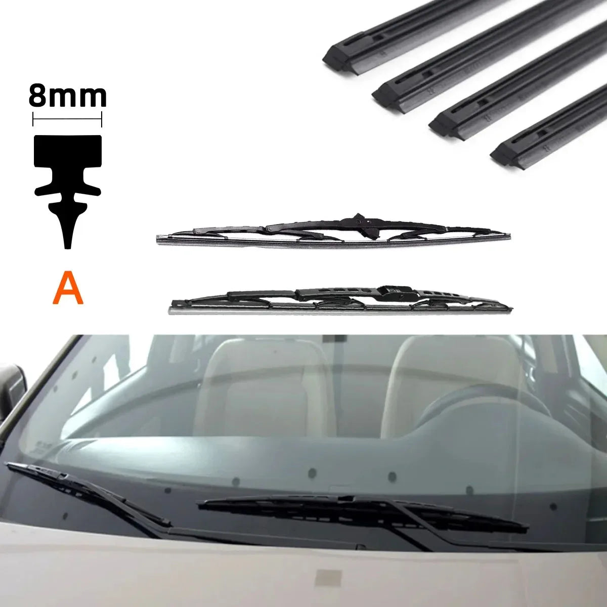 Car Wiper Rubber Strips Refill Premium Quality Replacement Accessory