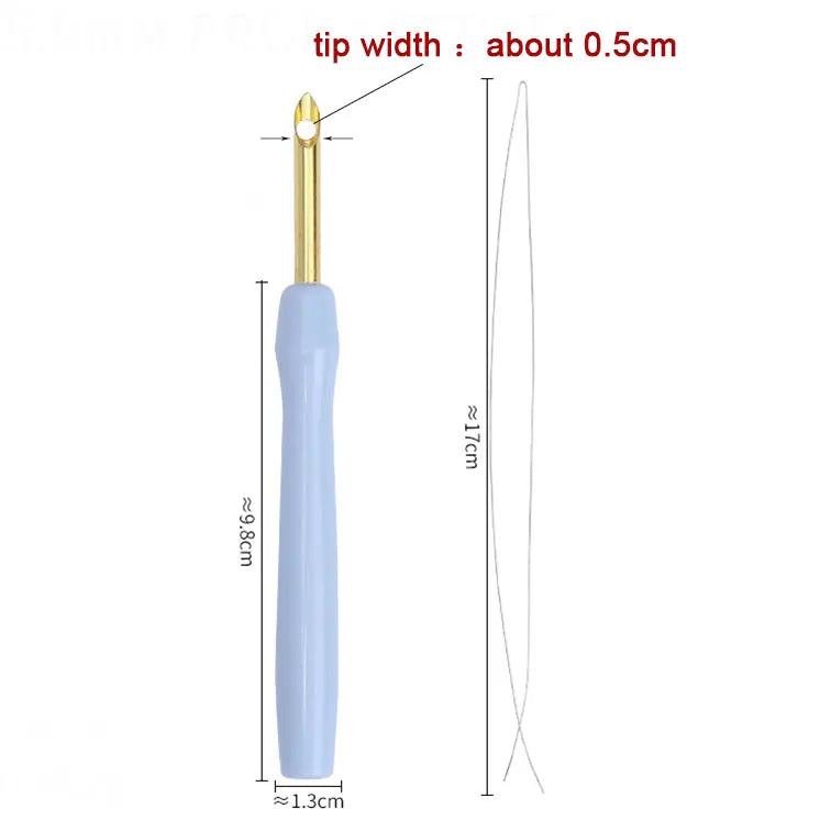 Punch Needle Tool, Pink Handle & Brass Needle for Embroidery & Yarn Crafts