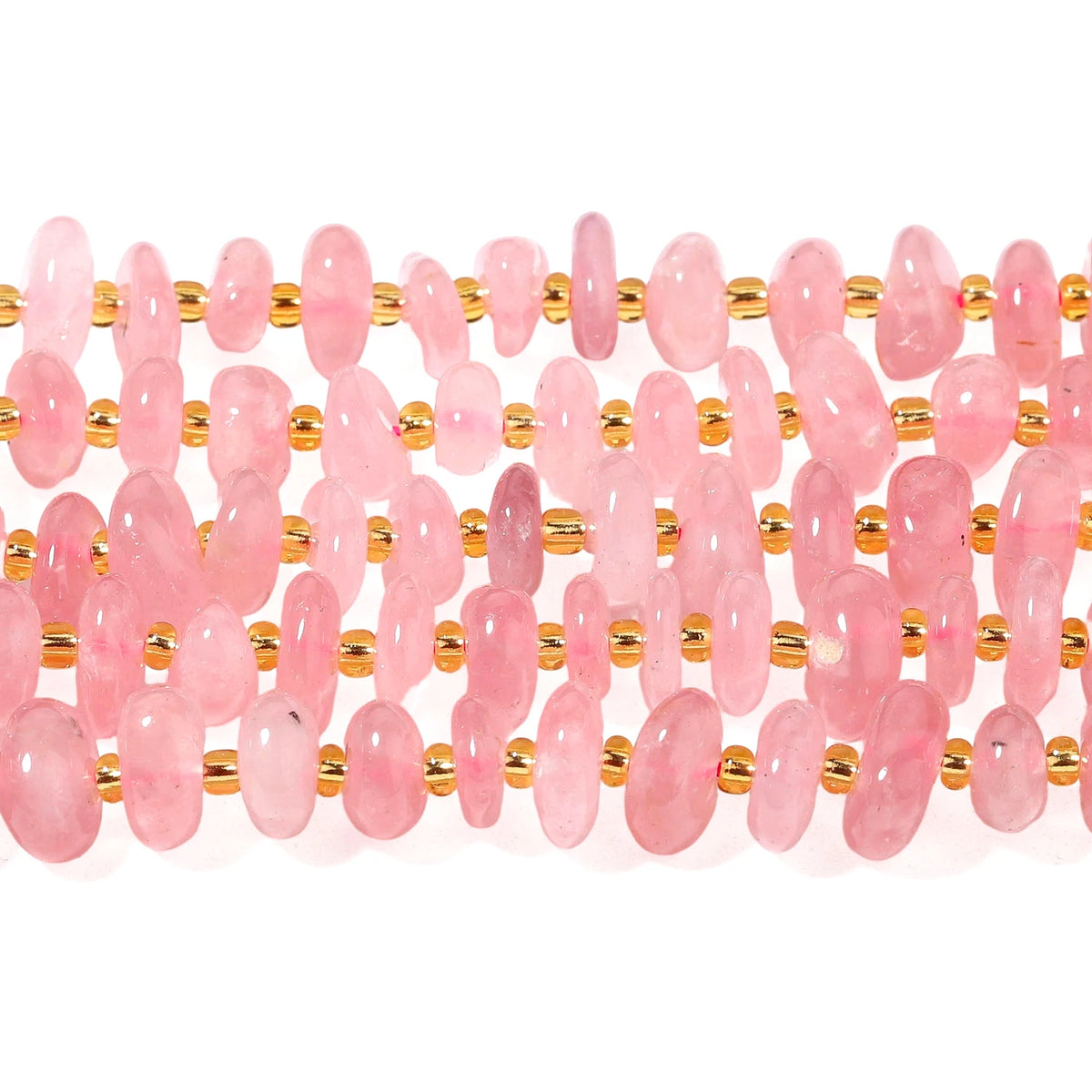 Stone Beads Rose Quartz-Style Irregular Rondelle Chips for DIY Jewelry Making