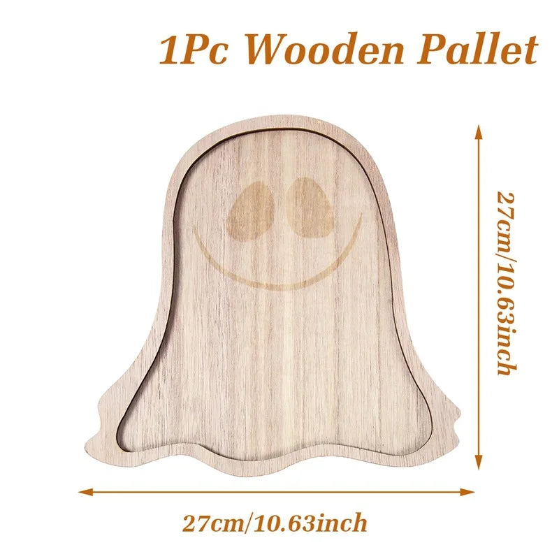 Maple Leaf Wooden Serving Tray, 10.67x11.34 in, Thanksgiving Table Decor