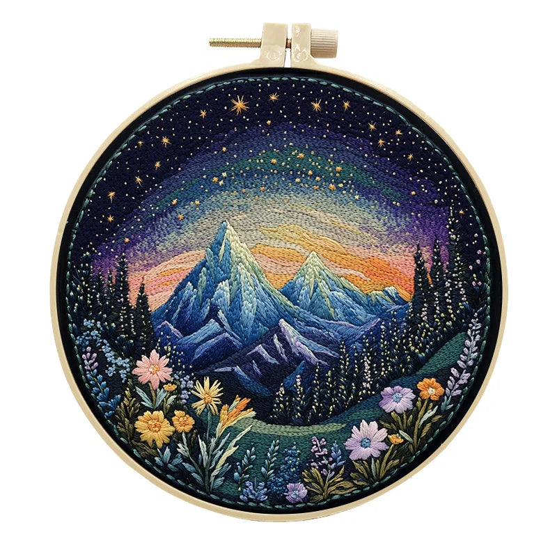 Embroidery Kit, Aurora Pattern for Beginner Needlework & Handmade Decor