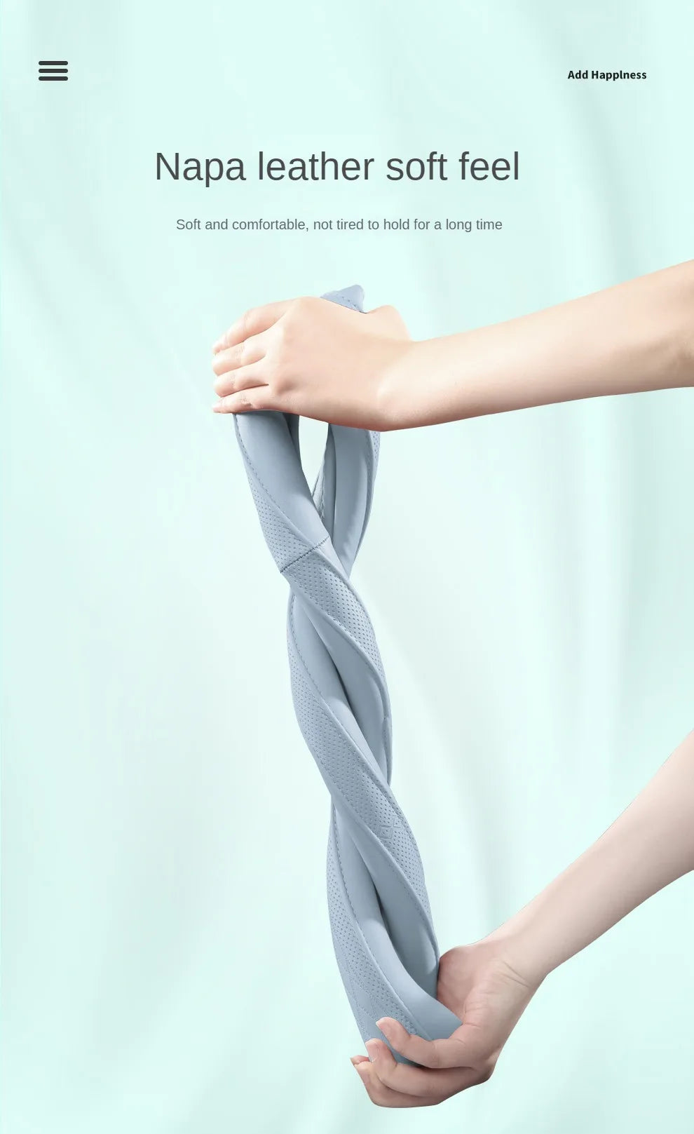 Steering Wheel Cover, Non-slip Napa Steering Wheel Cover Anti-Slip Comfort