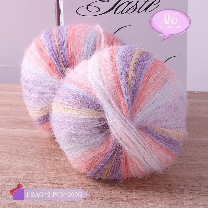 Yarn, Rainbow Gradient for Handmade Coats, Sweaters, Gloves & Shawls
