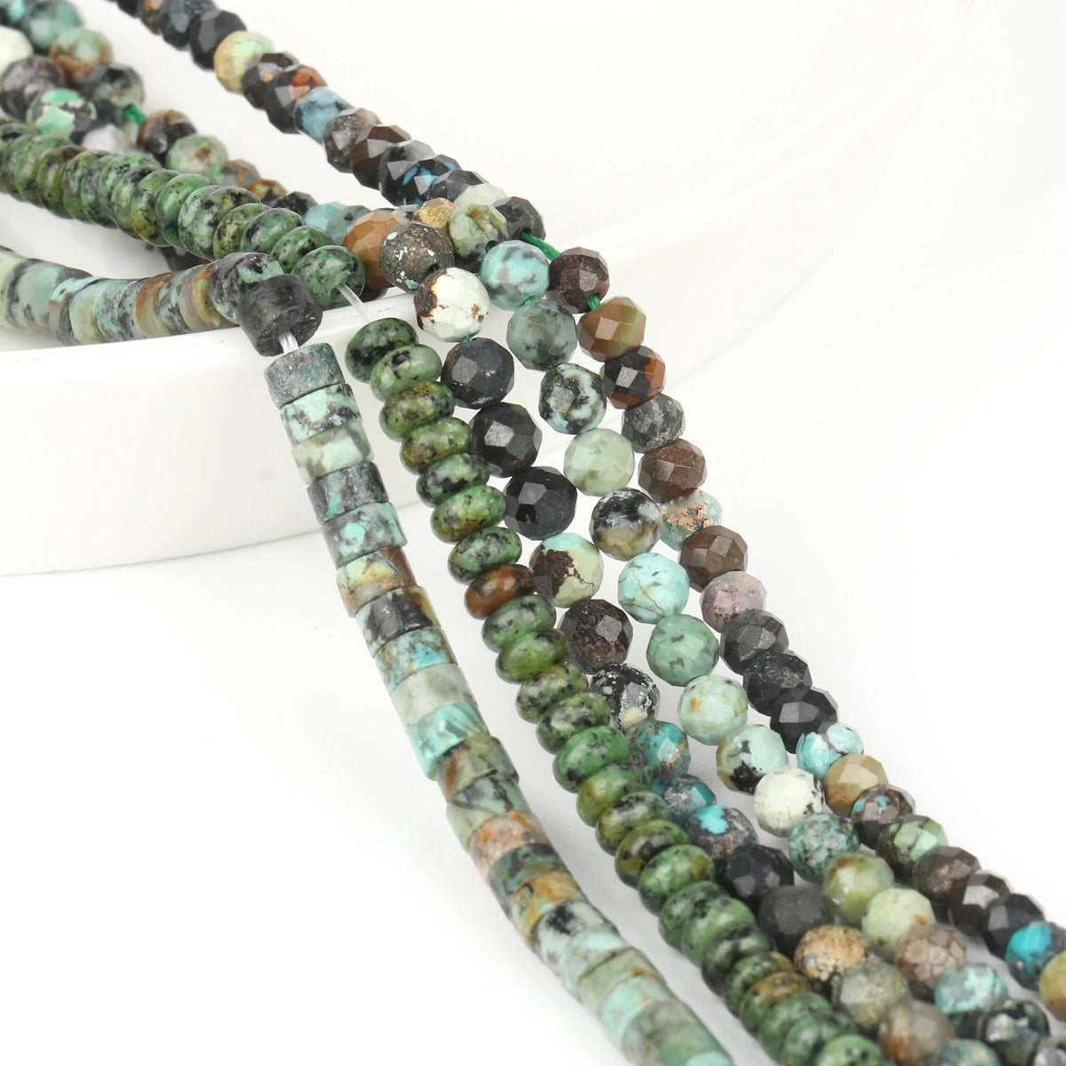 Stone Beads African Turquoise-Style Matte Round Irregular Geometric Craft Beads