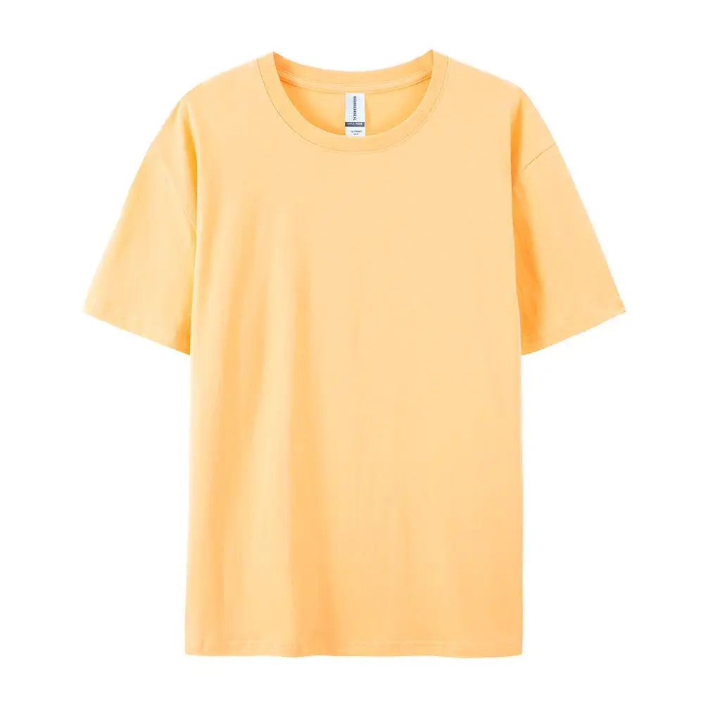 T-Shirt Unisex Solid Color 100% Cotton Loose Fit Short Sleeve Candy Color Tee