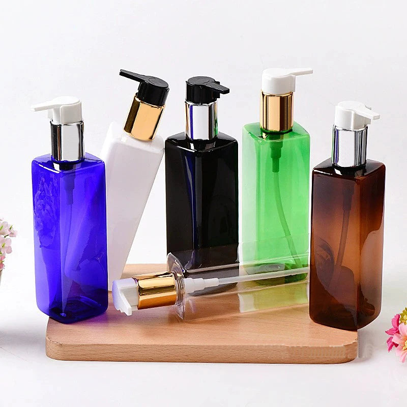 Pump Bottles Empty PET Gold Silver Collars Soap Lotion Packaging 20 Pack