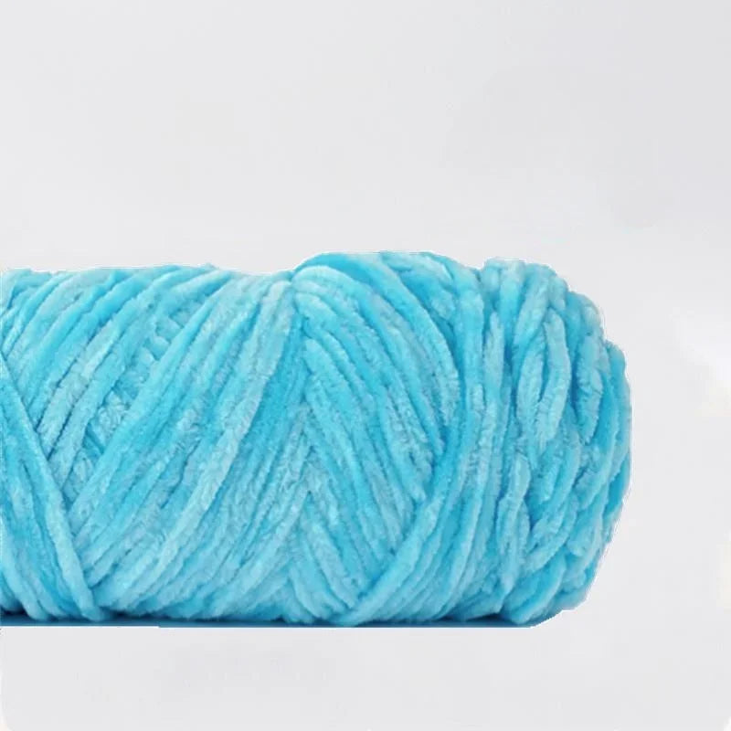 Yarn, Chenille Velvet-Style with Gold Luster for Scarves, Sweaters & Dolls