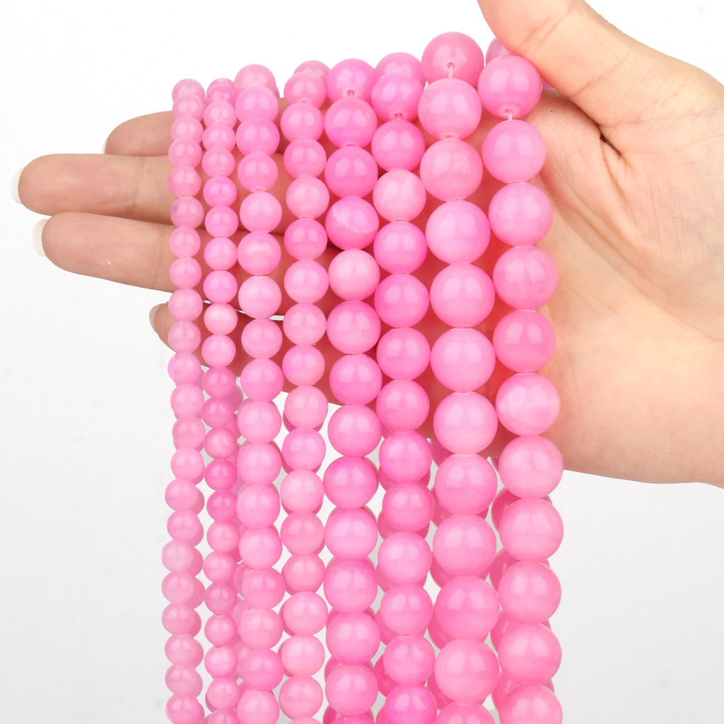 Stone Beads Round Jade Chalcedony Styles for DIY Jewelry Making Craft Beads