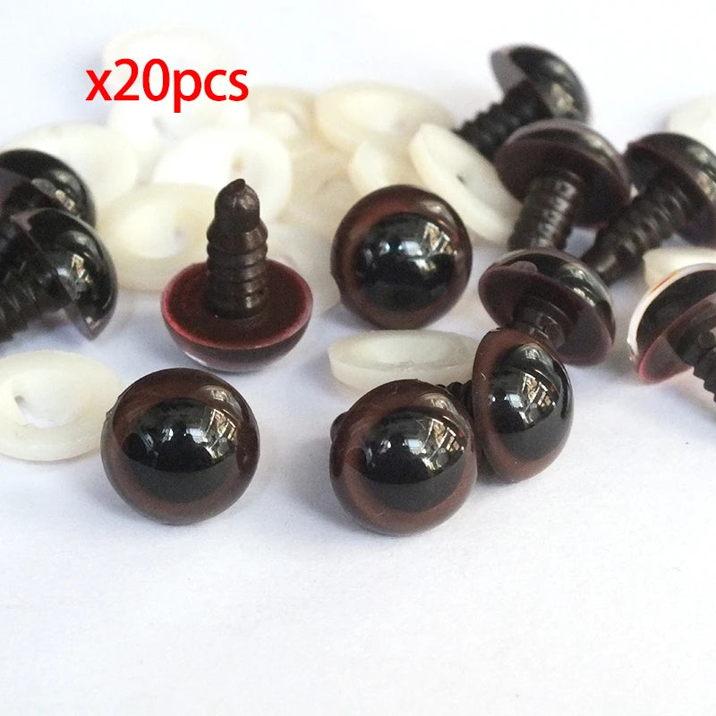 20/50pcs of safety eyes suitable for Doll | Taxidermy with washers 8-20mm brown plastic safety eyes crochet enthusiasts safety eyes