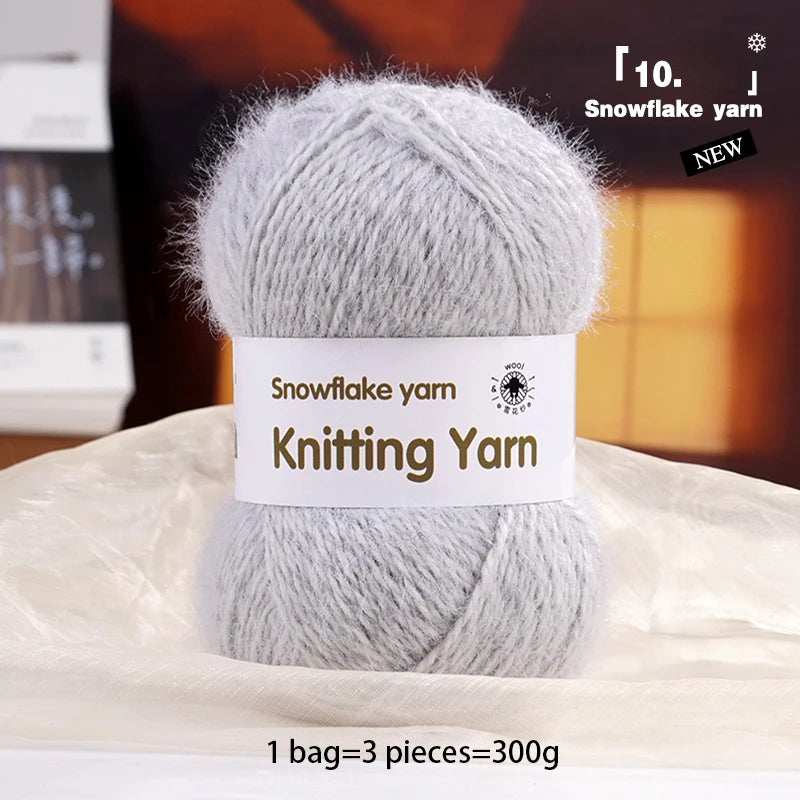 Yarn, Long-Pile Snowflake Texture for Shawls, Sweaters, Hats & Scarves