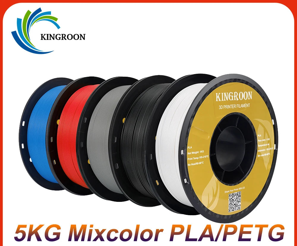 5KG PLA PETG TPU Filament 1.75mm High Quality 3D Printing Material Degradable Eco-friendly For 3D Printer Plastic 5 Rolls