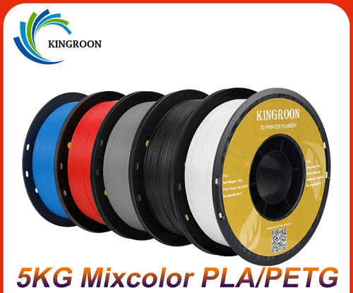 3D Printer Filament PLA & PETG 5KG 5 Rolls 1.75mm 13 Colors KINGROON
