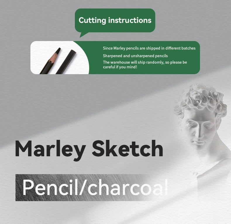 Borrence Graphite & Charcoal Sketch Pencils — Single Grade & Mixed Packs