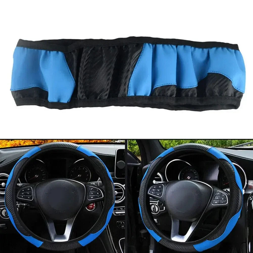 Leather Car Steering-wheel Cover 37CM-38CM Steering Wheel Cover Anti-Slip Comfort