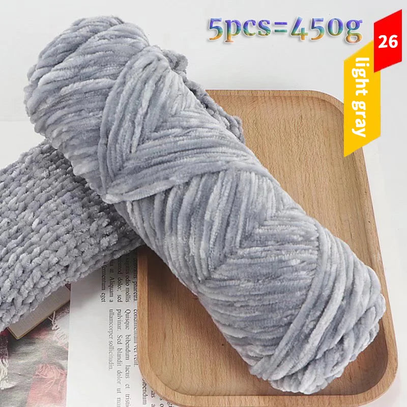 Yarn, Fine Chenille for Sweaters, Scarves, Hats, Rugs & Cushion Crafts