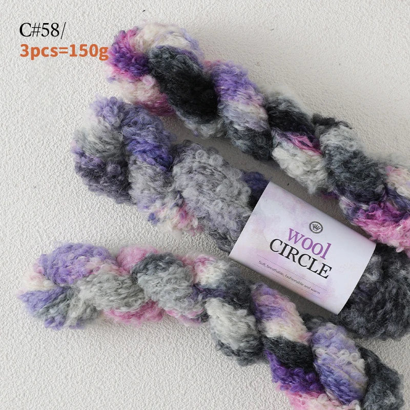 Yarn, Looped Texture with Gradient Colors for Sweaters, Scarves & Hats